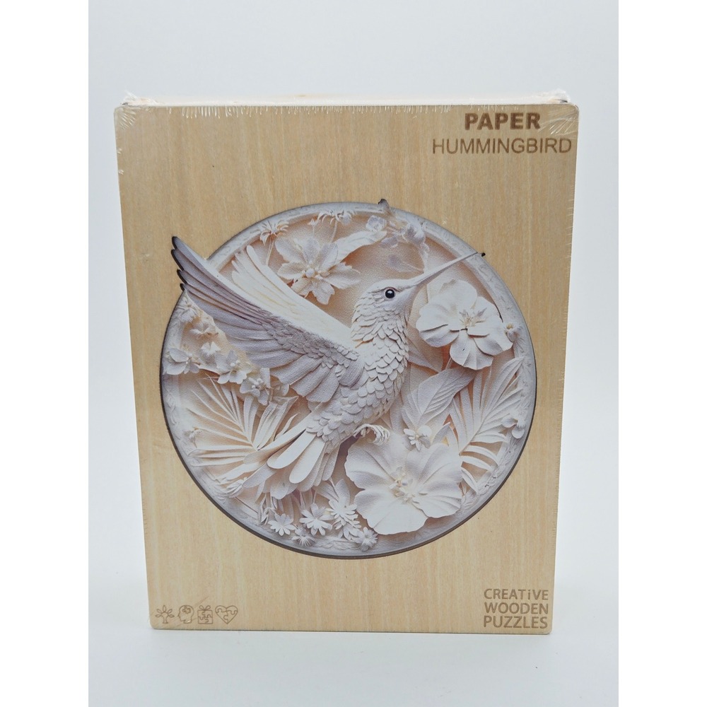 Jollitot Paper Hummingbird Creative Wooden Puzzle 200 Pieces Size M New